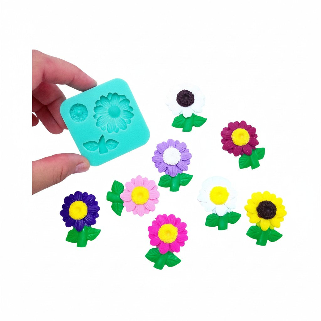 Sunflower Model B Multi-Project Silicone Mold for Fondant Resin Clay Crafts