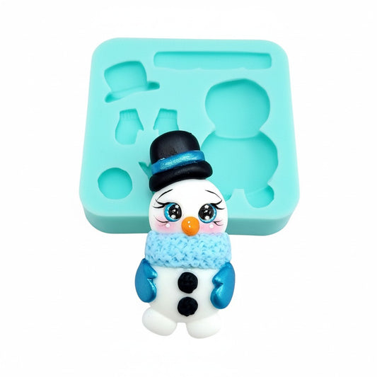 Blue Snowman Multi-Project Silicone Mold for Fondant Resin Clay Crafts MS567