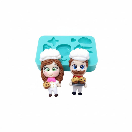 Muffin Man Chef Silicone Mold MS575 for Cake Toppers Resin Miniatures