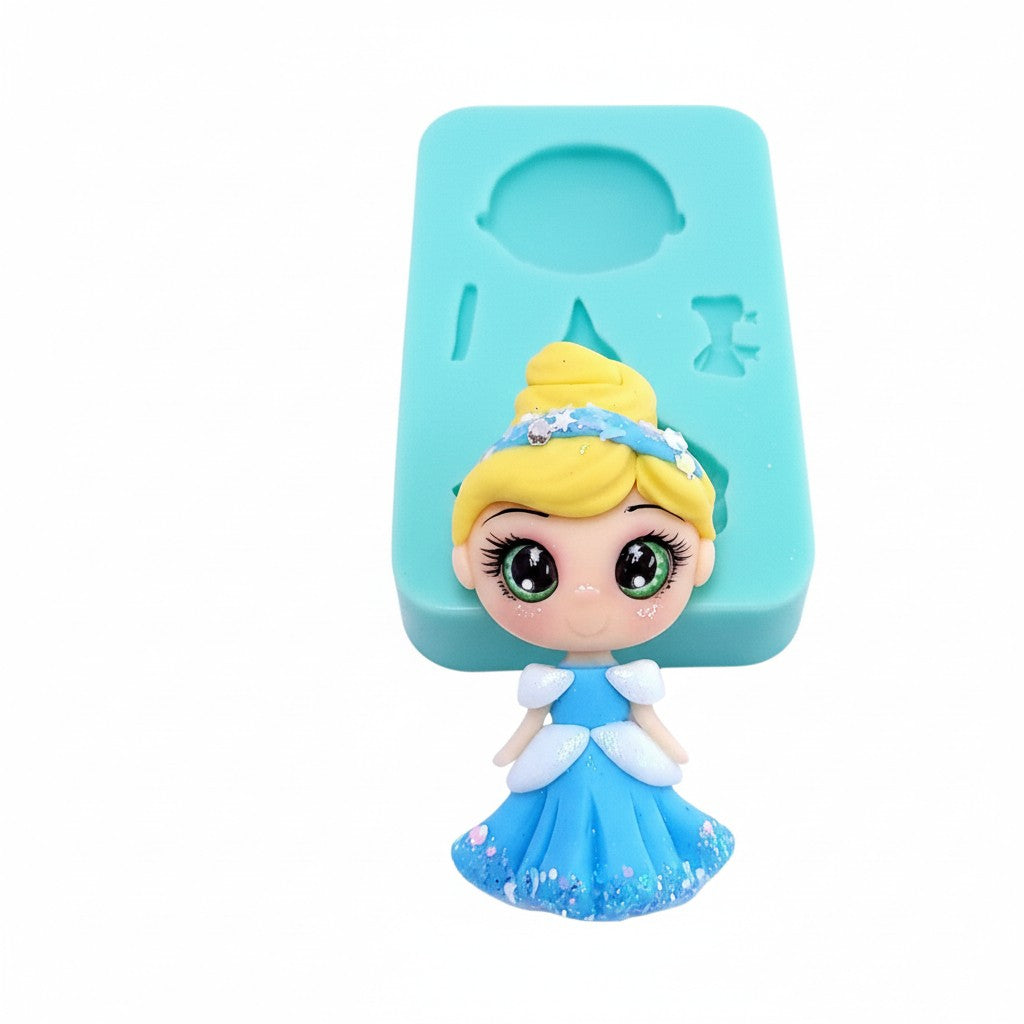 Princess Cinderella Multi Project Silicone Mold MS590 for Cake Resin Clay