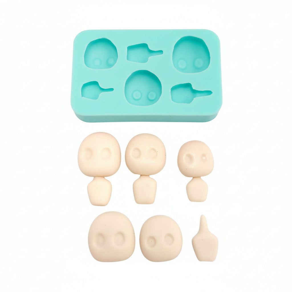 Doll Heads and Torso Multi Project Silicone Mold for Cake Resin Clay MS596