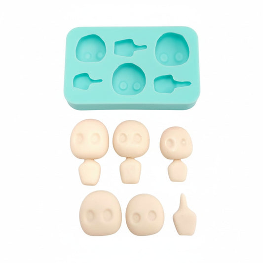 Doll Heads and Torso Multi Project Silicone Mold for Cake Resin Clay MS596