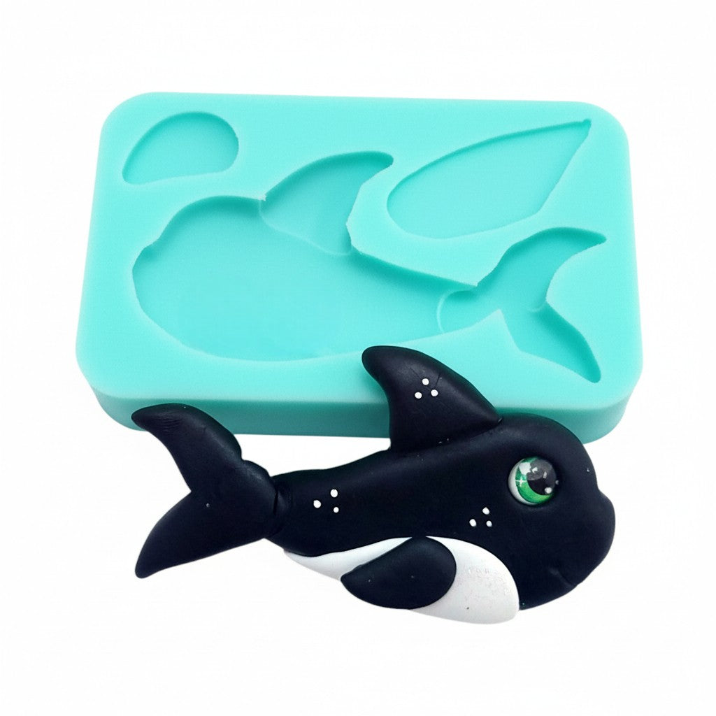 Orca Whale Silicone Mold Cute Ocean Animal Multi-Project Fondant Resin MS603