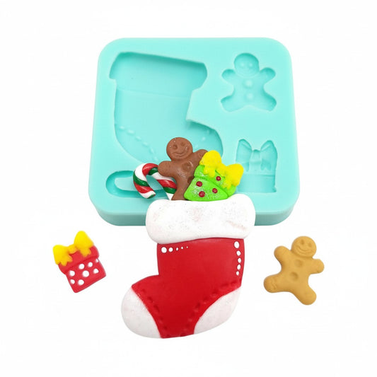 Christmas Stocking Multi-Project Silicone Mold for Fondant, Resin, Clay Crafts MS615