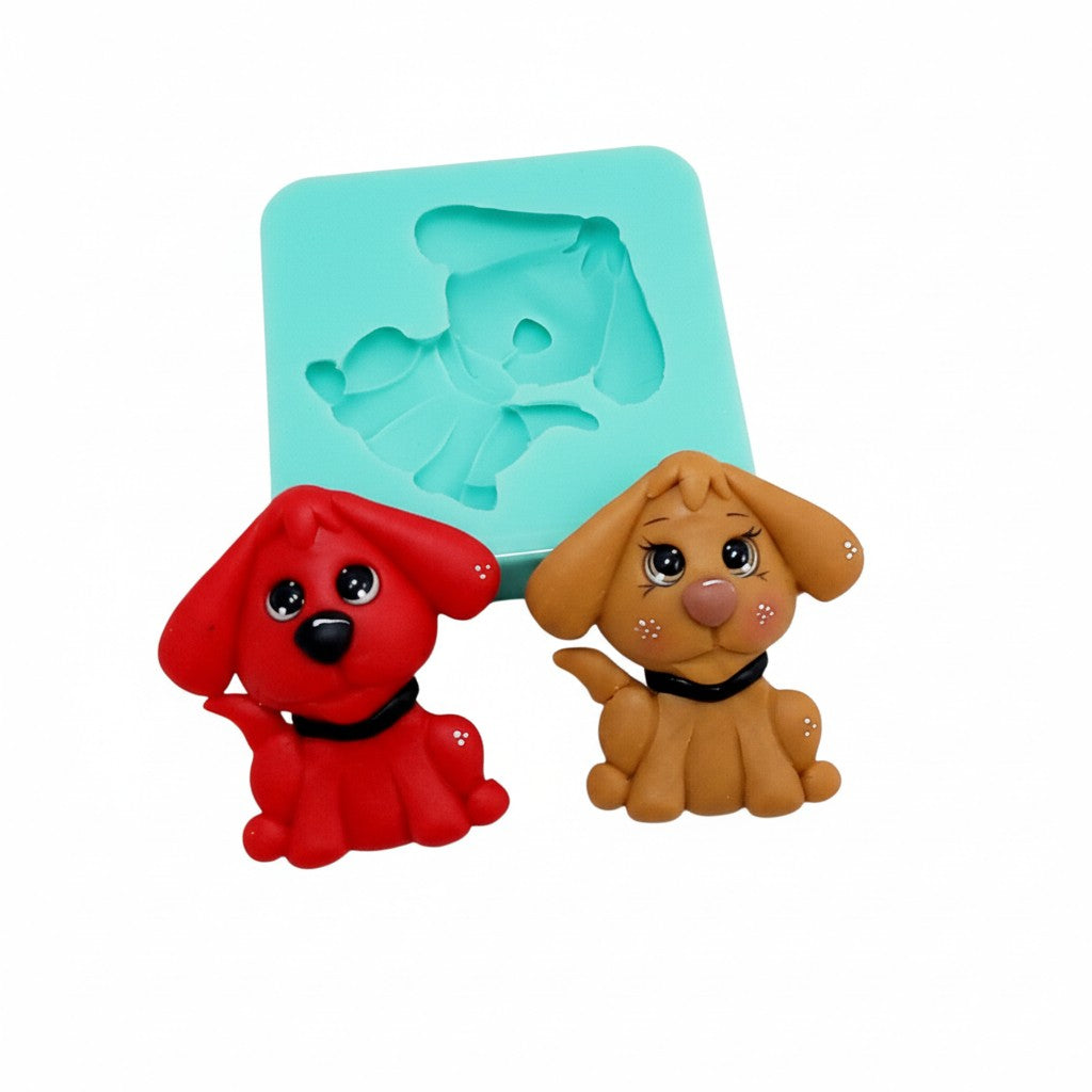Cute Red Dog Silicone Mold for Miniatures Fondant Resin Clay Multi-Project MS683