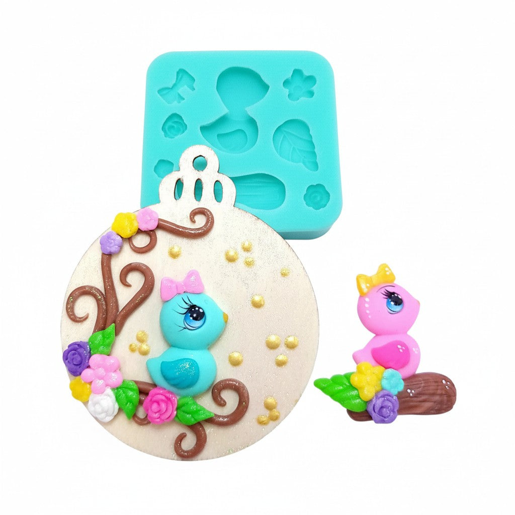 Spring Bird Multi-Project Silicone Mold for Fondant Resin Clay Crafts MS693