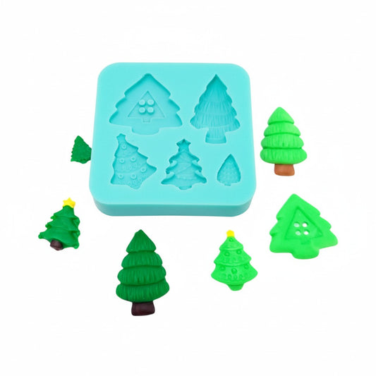 Mini Christmas Trees Multi-Project Silicone Mold for Crafts Fondant Resin MS694
