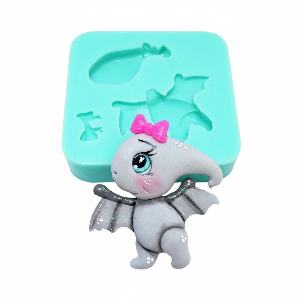 Cute Pterodactyl Dinosaur Multi-Project Silicone Mold for Fondant, Resin, Clay Crafts