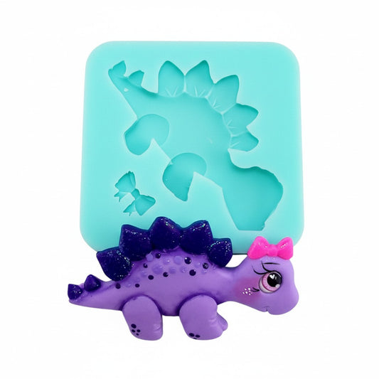 Cute Stegosaurus Dinosaur Multi Project Silicone Mold for Fondant Resin Clay Crafts