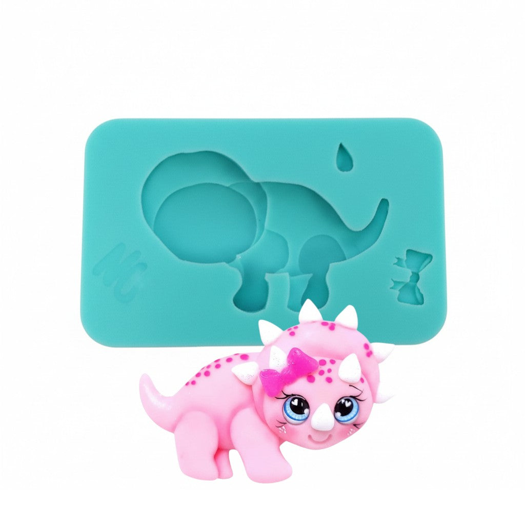 Cute Triceratops Dinosaur Multi-Project Silicone Mold for Fondant Resin Clay Crafts