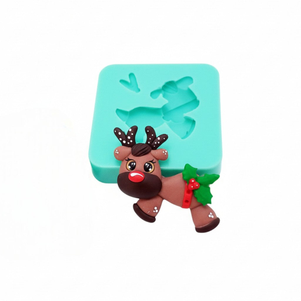 Lovely Reindeer Multi-Project Silicone Mold for Fondant Resin Clay Crafts MS704