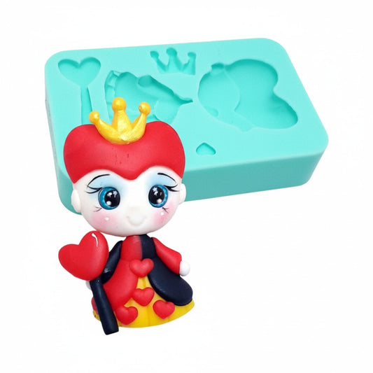 Queen of Hearts Silicone Mold MS716 for Cake Toppers Resin Miniatures