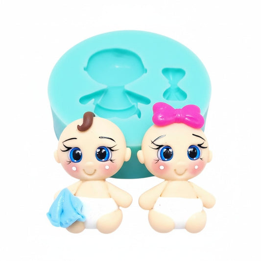 Baby Boy Girl Multi-Project Silicone Mold for Fondant, Resin, Clay, Jewelry Crafts