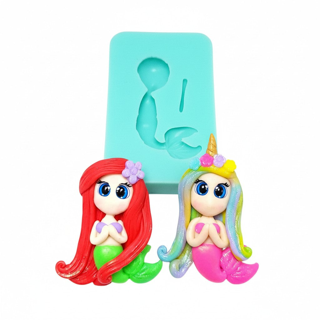 Cute Mermaid Multi-Project Silicone Mold for Fondant Resin Clay Crafts MS721