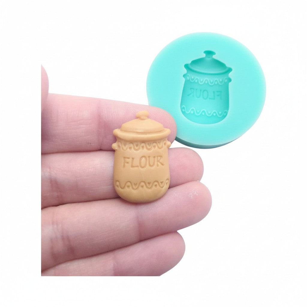 Flour Jar Silicone Mold for Fondant, Resin, Polymer Clay Miniatures