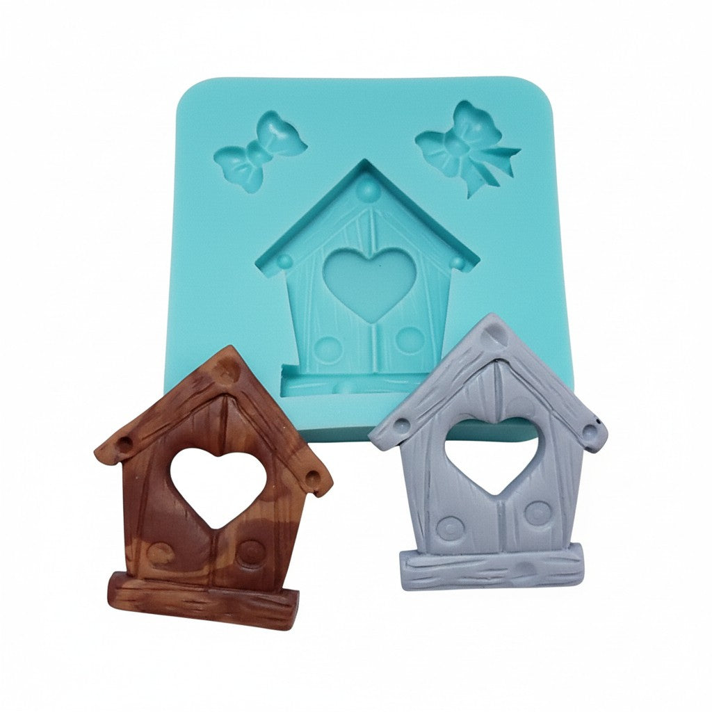 Birdhouse Heart Door Multi Project Silicone Mold MS742 Miniatures Fondant Resin