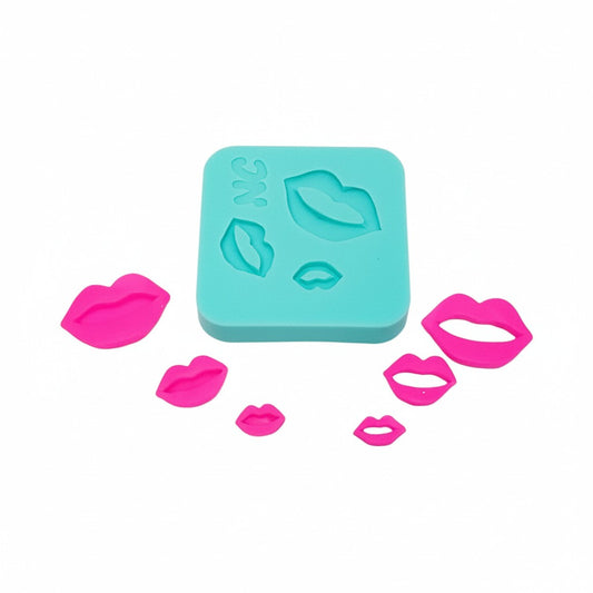 Lips Kiss Silicone Mold for Fondant Resin Clay Miniatures Cupcake Decorations