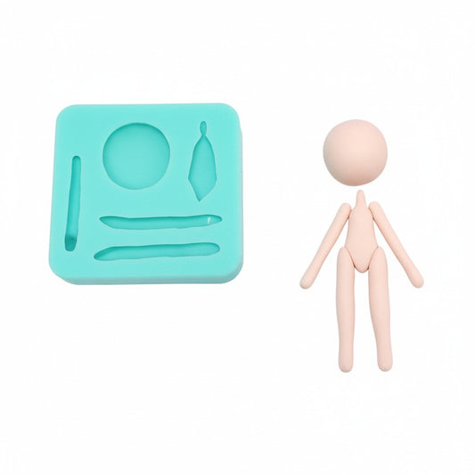 Doll Complete Body Silicone Mold for Cake Resin Clay Miniatures MS800