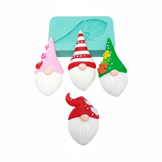 Holiday Gnome Silicone Mold Valentine St Patrick Miniatures for Resin Clay Fondant