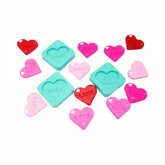 Conversation Hearts XOXO Love Be Mine Multi Project Silicone Mold MS814