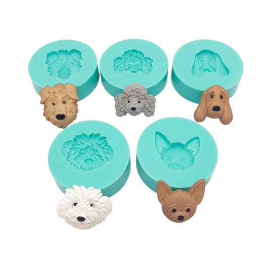 Doggies Puppy Faces Multi Project Silicone Mold for Cake Resin Clay Crafts MS827