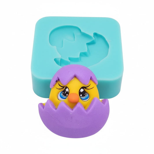 Cute Chick in Egg Silicone Mold for Cake Decorating Resin Clay Crafts MS839