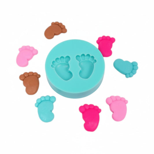 Baby Feet Silicone Mold for Baby Shower Miniatures Earrings Fondant Crafts MS869
