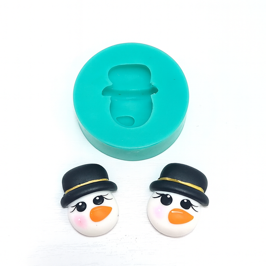 Snowman Christmas Earrings Charms Miniatures Silicone Mold for Fondant Resin MS735