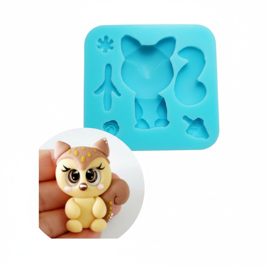 Squirrel / Reindeer Baby.  Multi-Project Silicone mold MS049