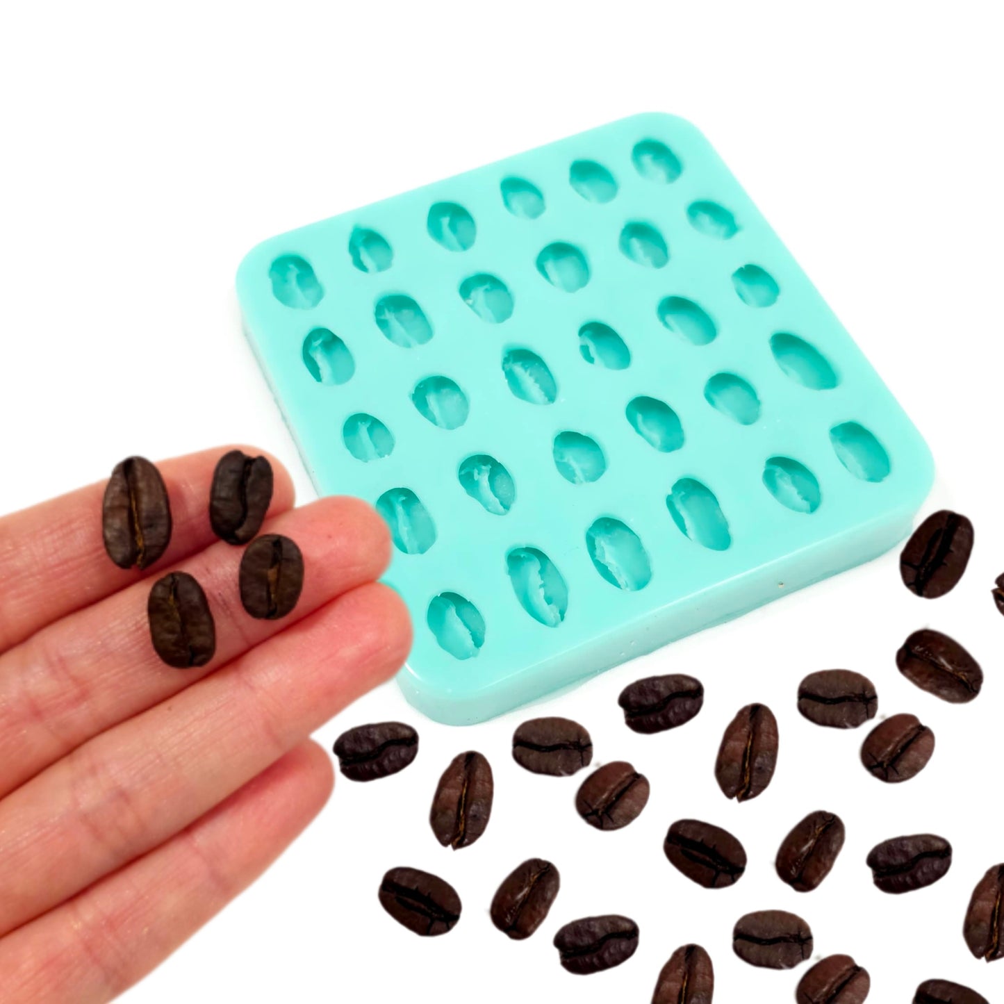 Coffee beans (Real size coffee beans) Silicone mold, Realistic Coffee beans mold NC04