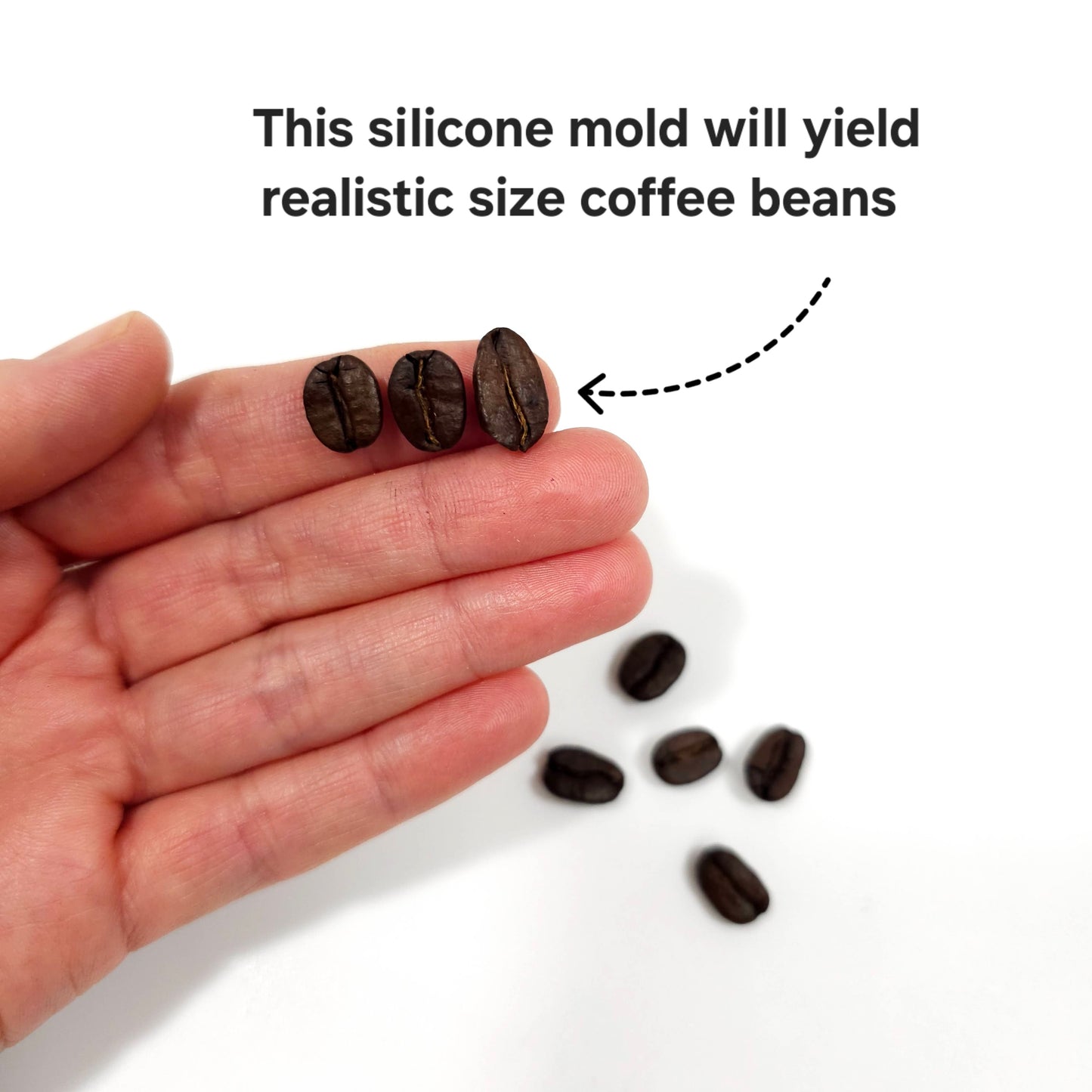 Coffee beans (Real size coffee beans)- 9 cavities mold candle making molds - Soap making molds  Silicone mold NC004