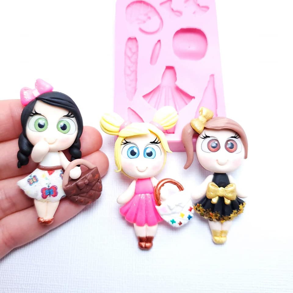 Lovely Doll Figure Multi-Project Silicone Mold MS155 for Crafts and Decorations