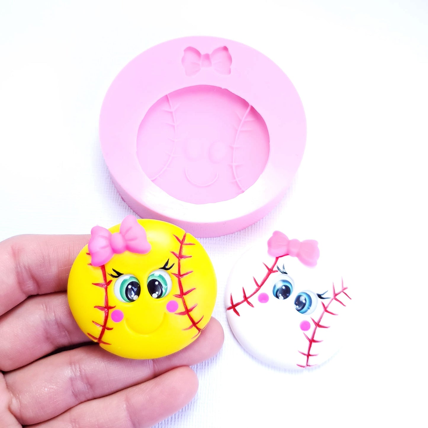 Cute Softball Baseball Face Multi-Project Silicone Mold MS032 for Crafts & Baking