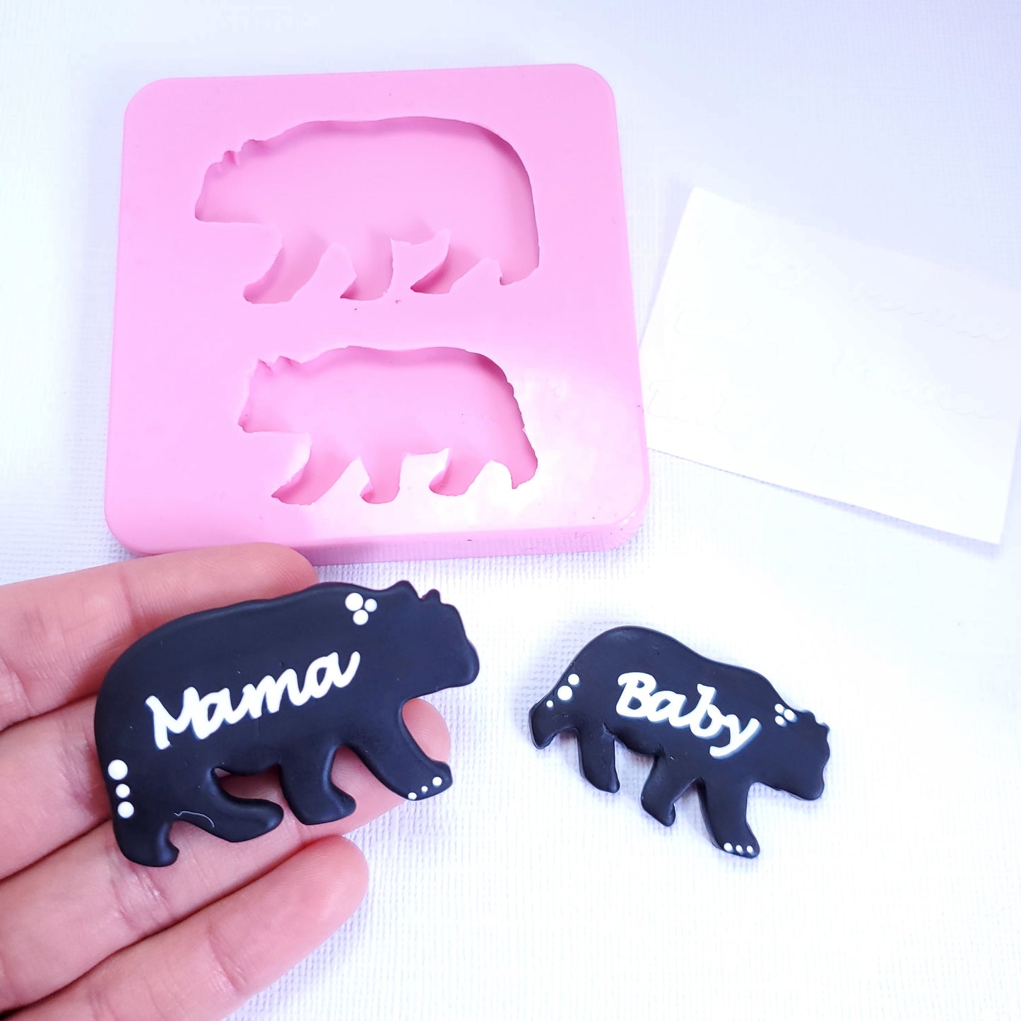 Mama Bear Baby Bear Silicone Mold for Fondant Resin Clay Crafts