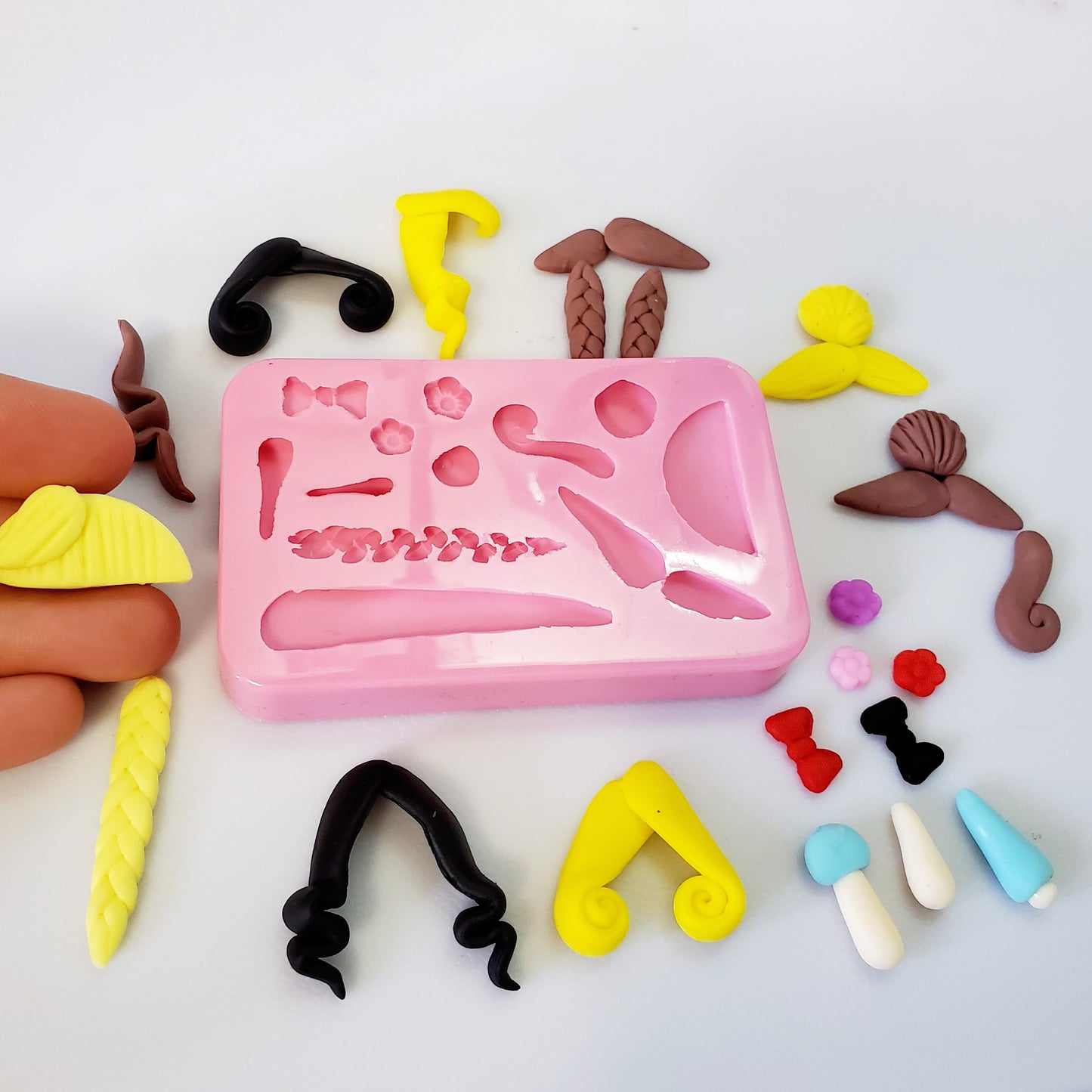 Doll Arms and Hairstyles Multi-Project Silicone Mold MS047 for Crafts and Baking