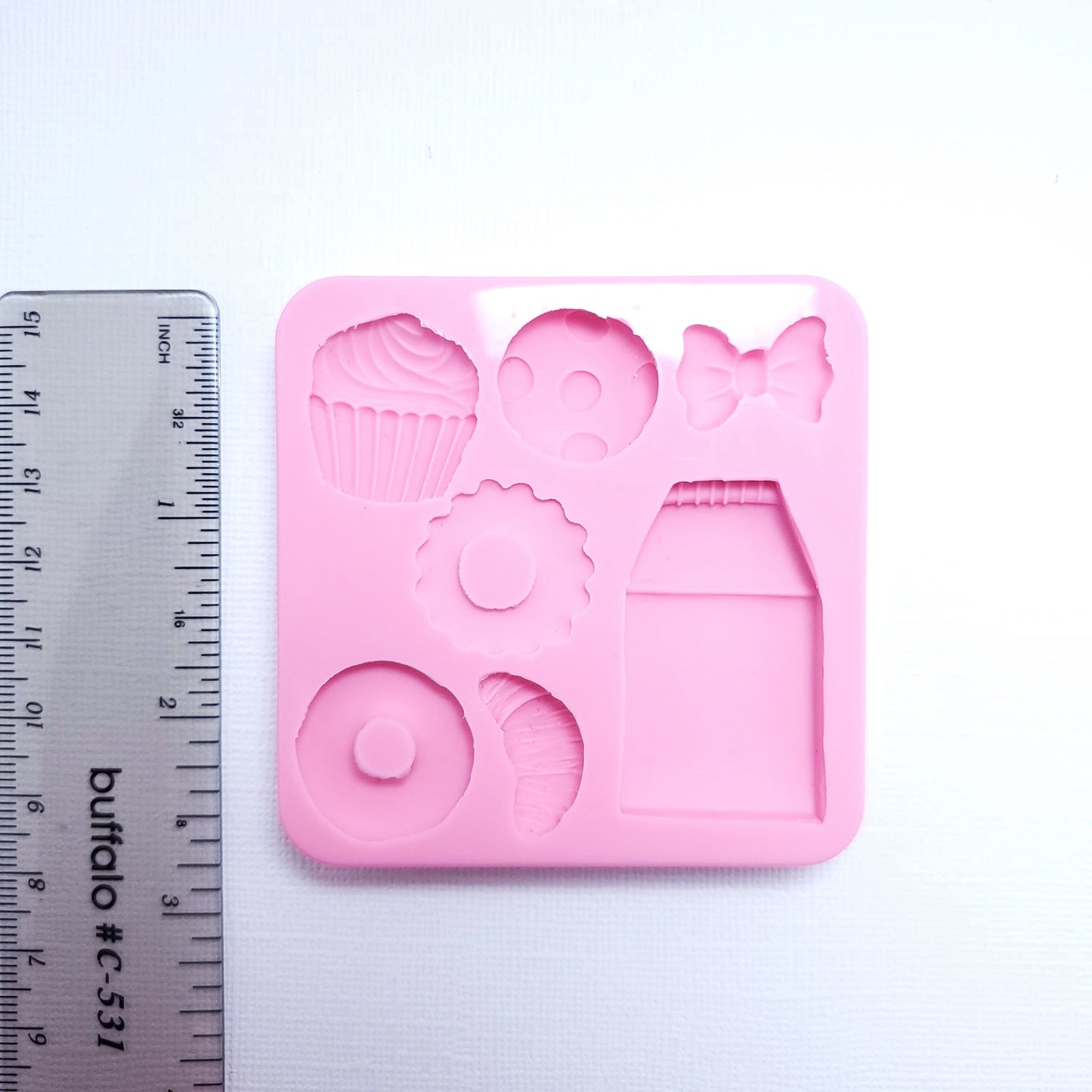 Cute Milk Cookies Mini Food Silicone Mold for Clay Resin Fondant MS038