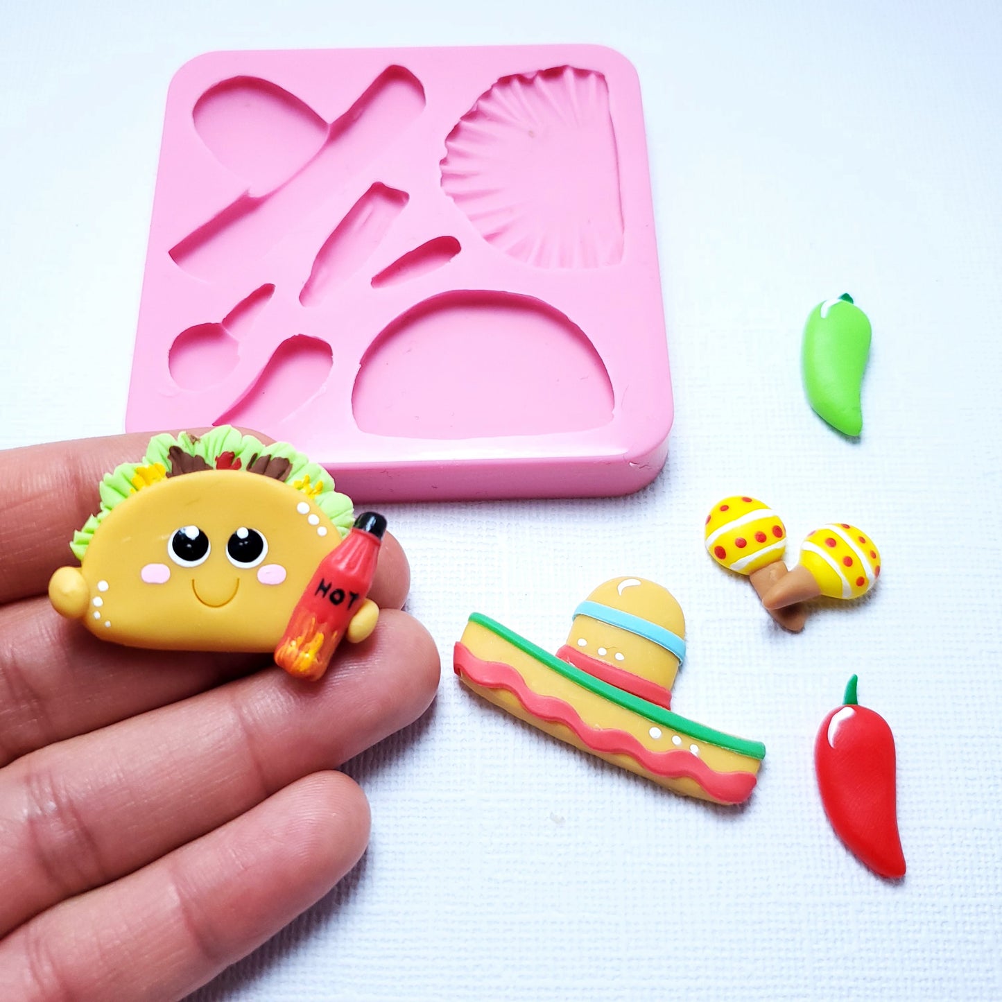 Taco Sombrero Accessories Multi-Project Silicone Mold for Crafts MS062