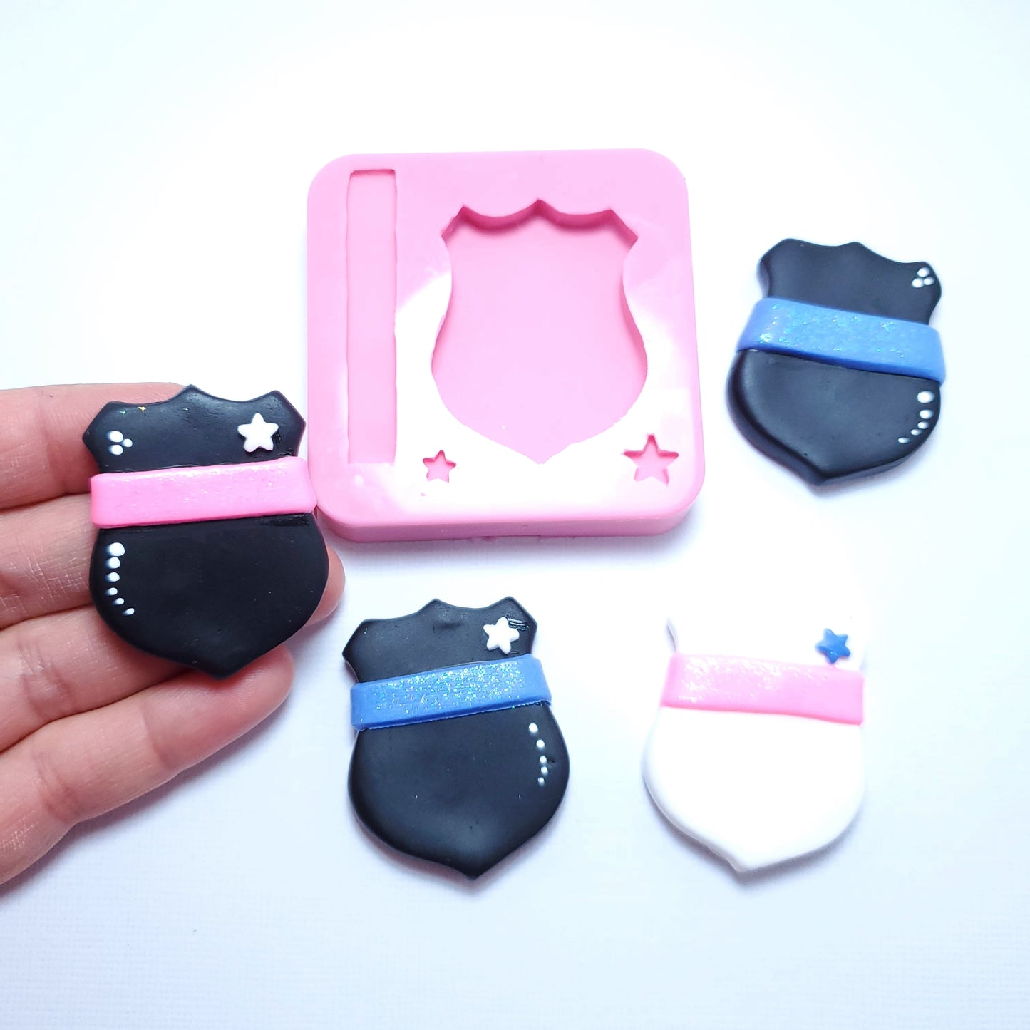 Police Badge Silicone Mold for Fondant, Resin, Clay and Jewelry Making
