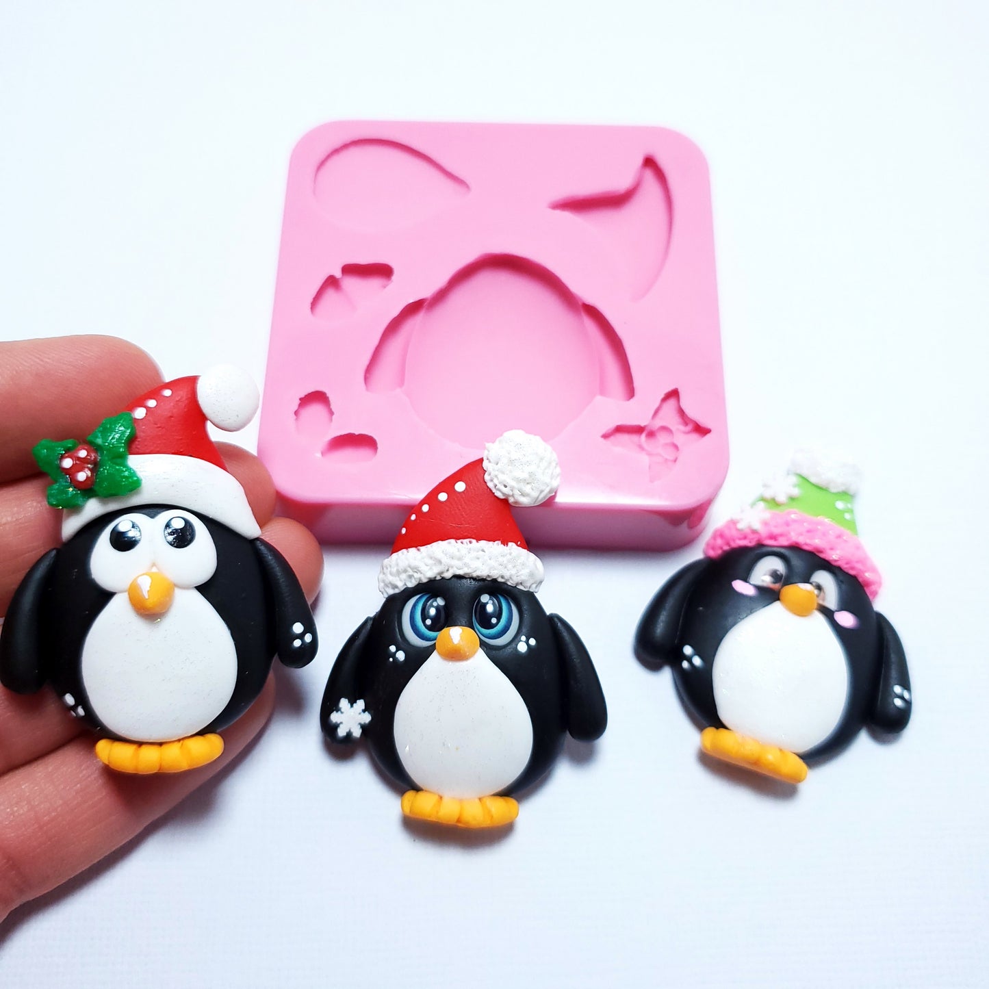 Christmas Penguin Silicone Mold for Fondant Resin Clay Miniature Crafts
