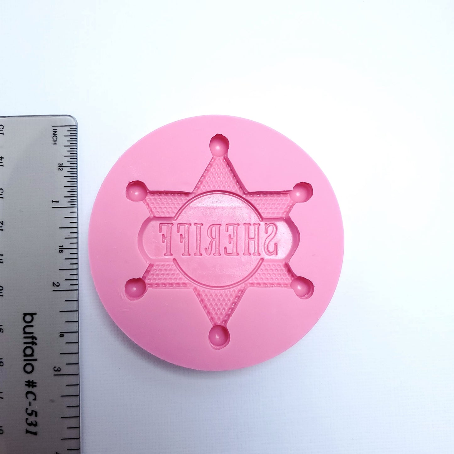 Sheriff Badge Silicone Mold for Resin, Fondant, Clay, Wax and Crafts