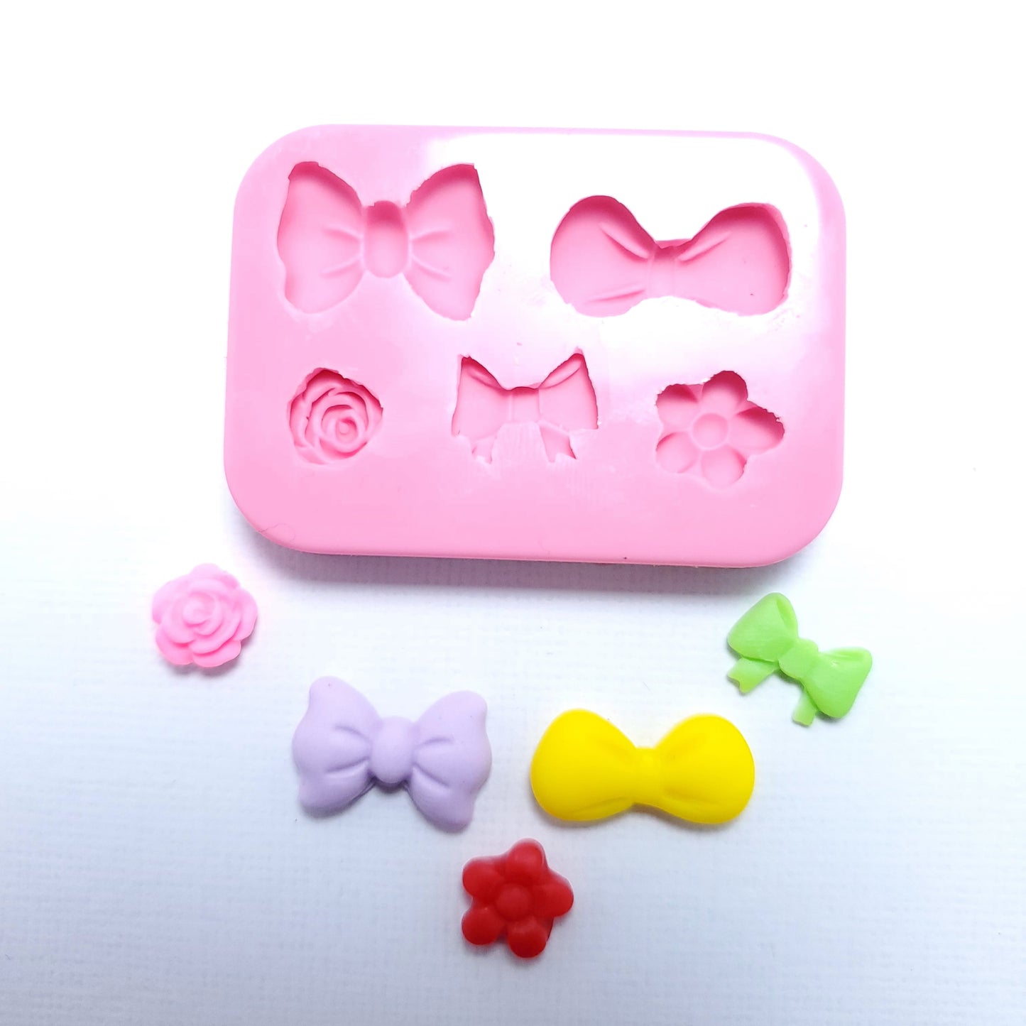 Mini Bow and Flower Multi-Project Silicone Mold for Crafting and Baking MS092