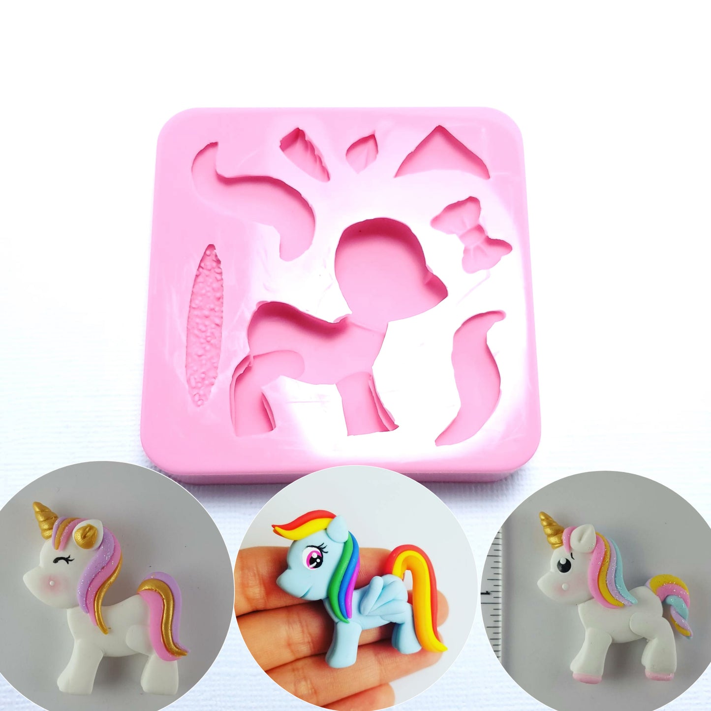 Unicorn Pony Horse Multi Project Silicone Mold for Fondant Resin Clay Crafts