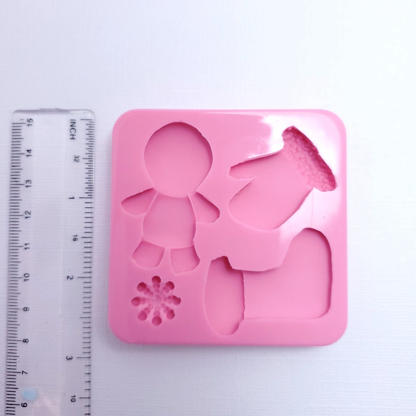 Gingerbread Christmas Silicone Mold for Fondant, Clay, Resin, Miniatures MS113