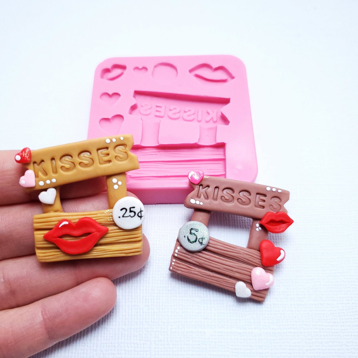 Kissing Booth Silicone Mold for Polymer Clay, Fondant, Resin Crafts MS120
