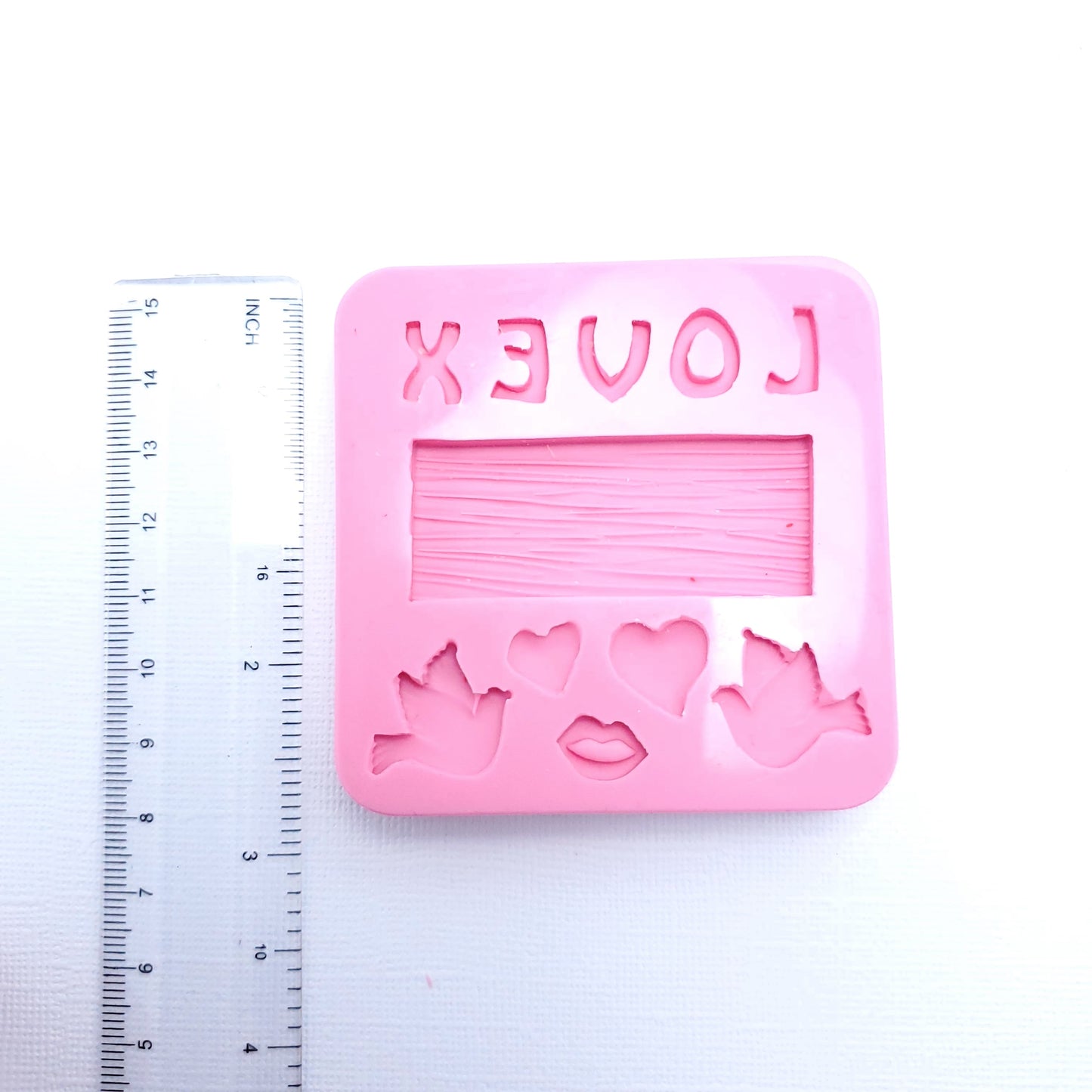 Love XOXO Doves Silicone Mold for Fondant Resin Clay Miniatures MS122