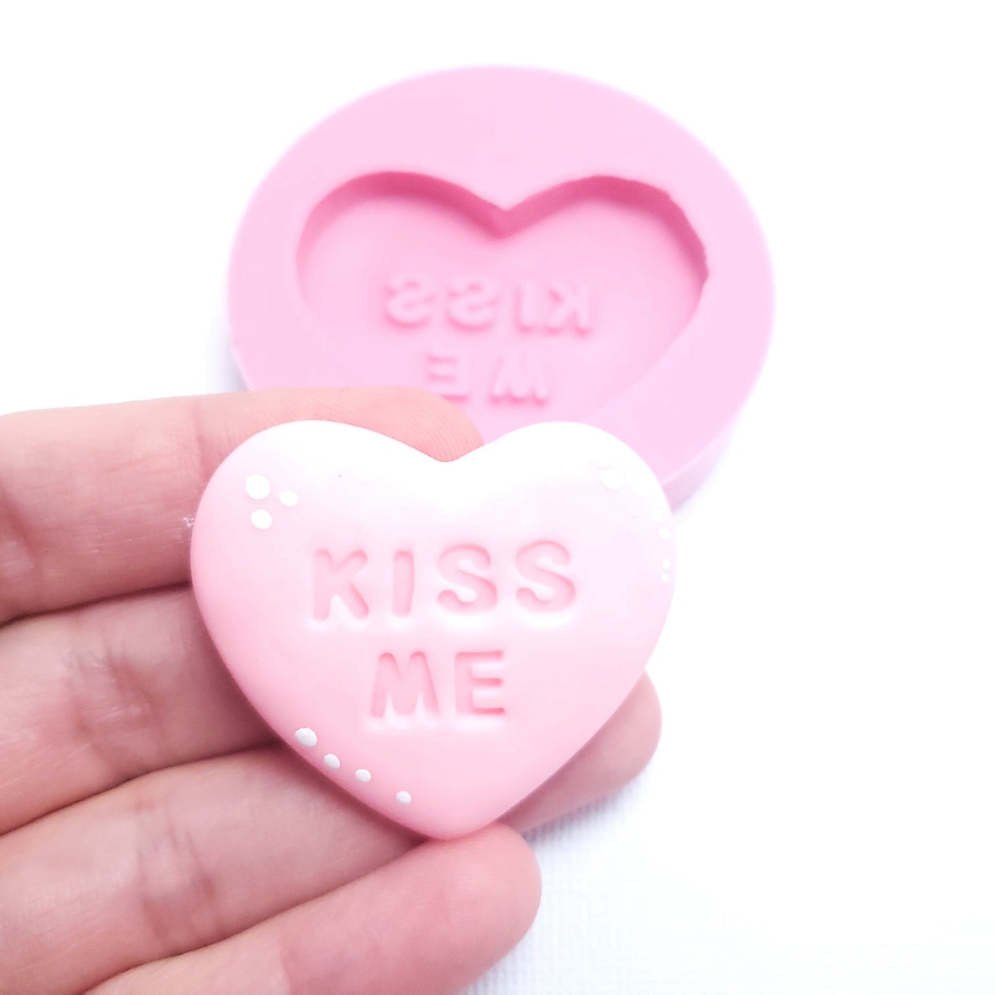 Kiss Me Heart Silicone Mold for Fondant Resin Clay Miniatures MS124