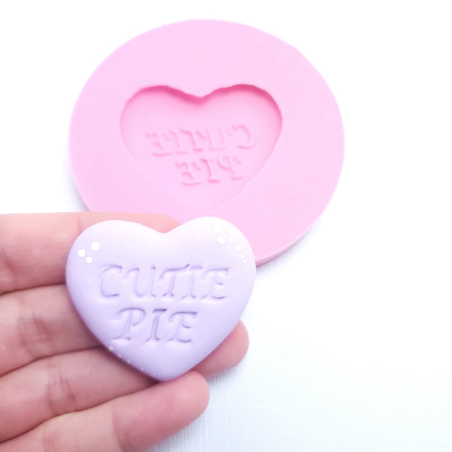 Conversation Heart “Cutie Pie” Silicone Mold for Fondant, Resin, Clay & Crafts