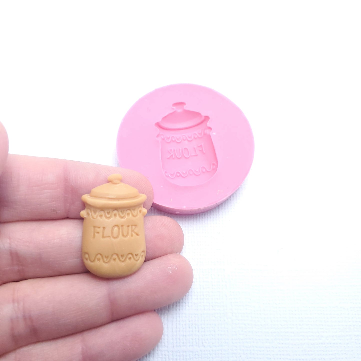 Flour Jar Silicone Mold for Fondant, Resin, Polymer Clay Miniatures