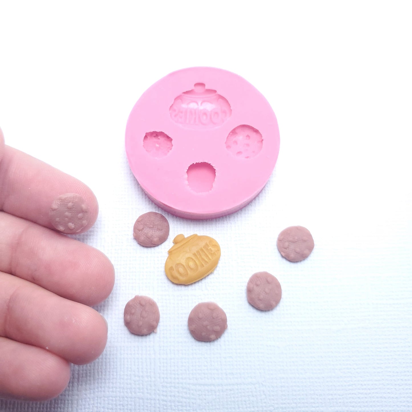 Mini Cookie and Cookie Jar Silicone Mold for Polymer Clay Resin Fondant Crafts
