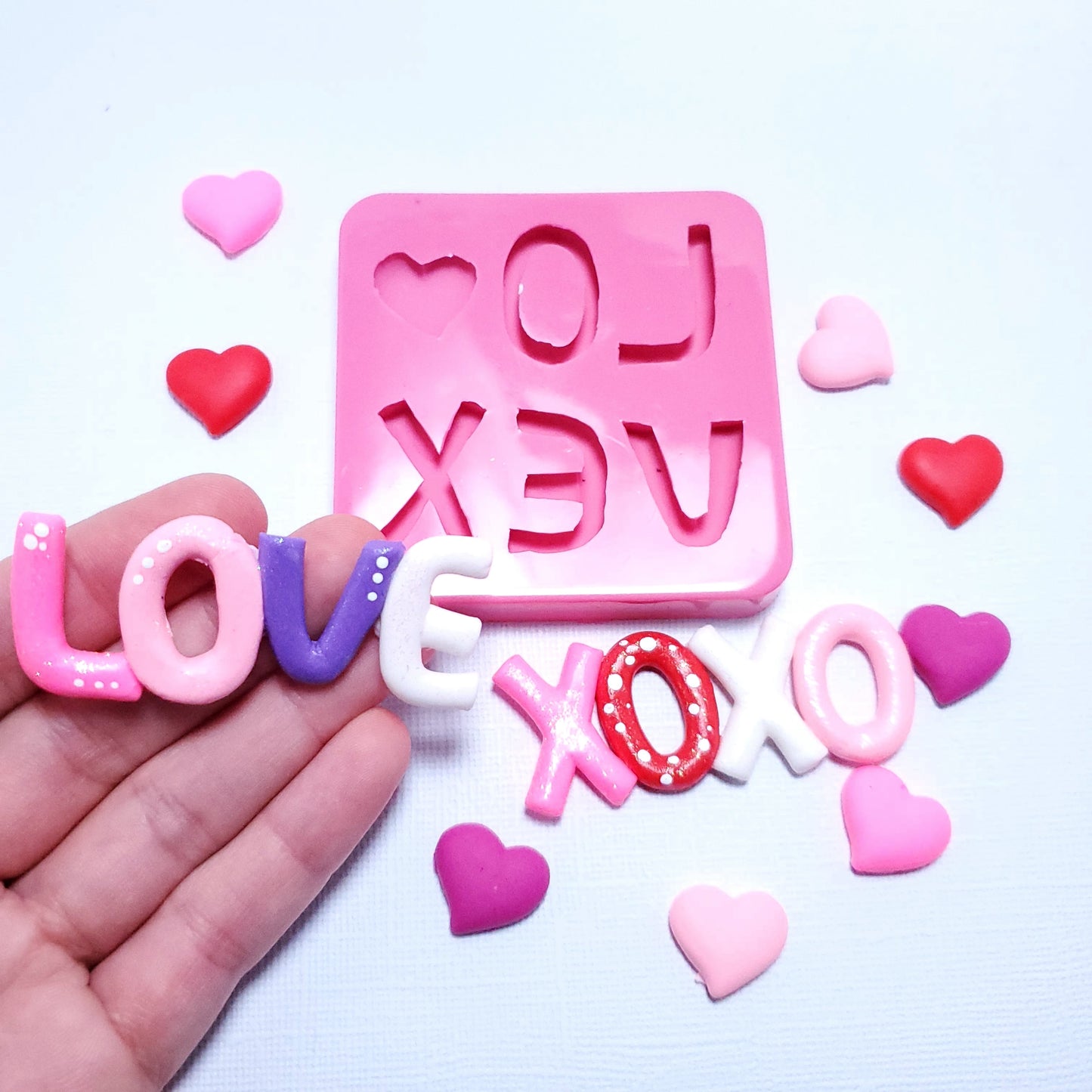 LOVE XOXO Silicone Mold for Fondant, Resin, Clay, Miniatures & Jewelry